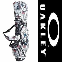 ■OAKLEY オークリー スカル 新品 定価2.6万 9.5型 総柄プリント スタンド式 キャディバッグ ゴルフバッグ FOS901378 164 ▲076▼bus209ky_画像1