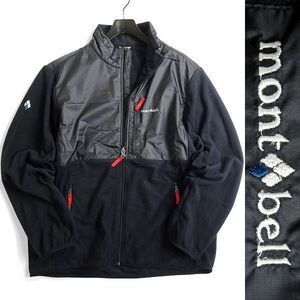 mont-bell モンベル 新品 保温フリース 高耐久リップストップ フルジップ フリースジャケット ブルゾン WUJF-601 BK 100/L ▲075▼bus1445c