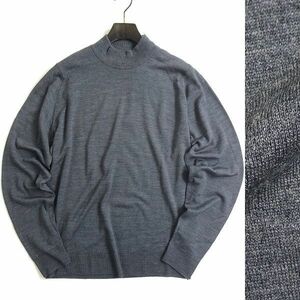 JOHN SMEDLEY ジョンスメドレー 定価3.3万 英国製 高級メリノウール100％ モックネック 長袖 ニット セーター A4034 CH L ▲080▼bus9229d