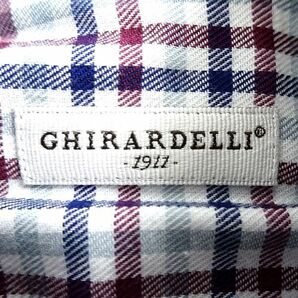 GHIRARDELLI ギラルデッリ 新品 定価2万 コットン チェック カッタウェイ 長袖 シャツ カジュアルシャツ LB750 03 37-14.5 ▲033▼bus9068eの画像5