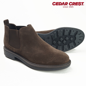 【未使用】セダークレスト CEDAR CREST《大人カジュアル 》上質本革 はっ水 スエード サイドゴア ブーツ 濃茶 25cm