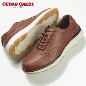 【未使用】セダークレスト CEDAR CREST《防水設計》軽量・クッション 上質本革 メンズ ウォーキング シューズ 茶 26.5cm