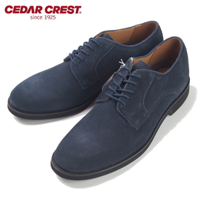 ■セダークレスト CEDAR CREST《大人カジュアル》軽量・クッション 本革 スエード プレーントゥ ウォーキング シューズ 紺27cm 3E