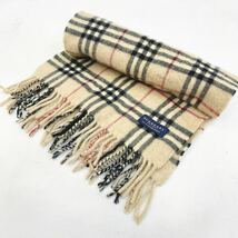 正規品 BURBERRY バーバリー カシミヤ100% ノバチェック マフラー ベージュ系 アイボリー レディース メンズ R店1217☆_画像1