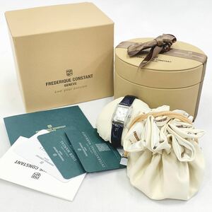 動作品 美品　FREDERIQUE CONSTANT フレデリック コンスタント FC-200X1C クオーツ レディース腕時計 スクエア ラインストーン