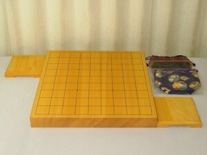 ▲日本産本榧柾目２枚継一寸卓上将棋盤▲駒台　新品