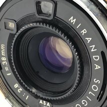 カメラ MIRANDA SENSORET SOLIGOR 1:2.8 f-38mm レンジファインダー 本体 ジャンク品 [6728KC]_画像2