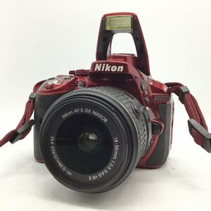 カメラ Nikon D5300 レッド / AF-S DX Nikkor 18-55mm f3.5-5.6 VR Ⅱ デジタル一眼レフ セット品 現状品 [1454HJ]