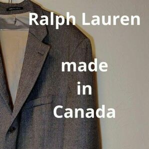 ラルフローレン 3つボタン カナダ製ヘリンボーン テーラードジャケット