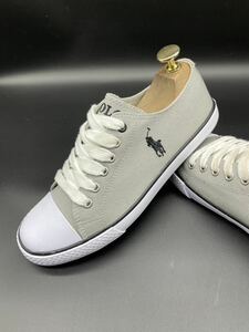 衝撃プライス！【ファン待望モデル！】最強スタメンの1足！【POLO RALPH LAUREN】上質キャンバススニーカー/灰/jp24cm