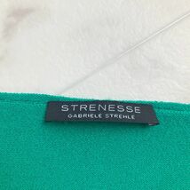 美品 STRENESSE ストラネス シルク カシミヤ ウール Vネックニットソー トップス レディース 緑 グリーン サイズ36*LC1261_画像5