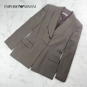 新品未使用 EMPORIO ARMANI エンポリオ アルマーニ テーラードジャケット 総裏 レディース カーキ サイズ44*LC1355