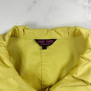 美品 YUKI TORII ユキ トリヰ ナイロンジャケット デザインボタン リボン アウター レディース イエロー サイズ40*LC1338の画像5
