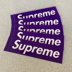 【5.7cm×20.3cm】Supreme シュプリーム Box Logo ステッカー 紫5枚 即決【正規品】