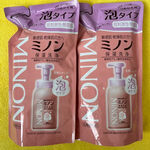 【2袋】ミノン　全身シャンプー　泡タイプ　詰替用　400ｍｌ×2