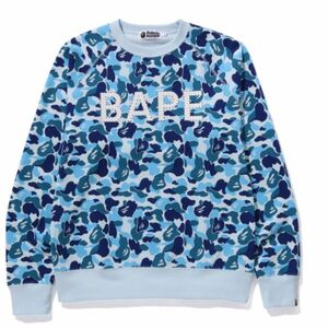 新品未使用　激レア　a bathing ape スウェット トレーナー　xl ライトストーン abc como カモ　ブルー