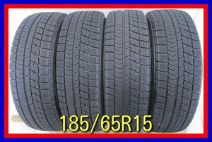 ■中古タイヤ■　185/65R15 88Q BRIDGESTONE BLIZZAK VRX プリウス アクア ノート フィット等 冬タイヤ スタッドレス　送料無料　B164