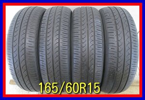 ■中古タイヤ■　165/60R15 77H YOKOHAMA BluEarth ハスラー ソリオ パッソ ブーン等 夏タイヤ オンロード 激安　送料無料　B171