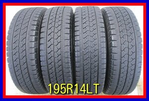 ■中古タイヤ■ 195R14 LT 8PR BRIDGESTONE VL1 トラック等 冬タイヤ スタッドレス 中古 ４本 希少 激安 送料無料 B224