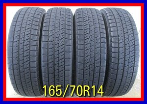 ■中古タイヤ■　165/70R14 81Q BRIDGESTONE BLIZZAK VRX2 スペイド マーチ ソリオ等 冬タイヤ スタッドレス ST 激安　送料無料　B123