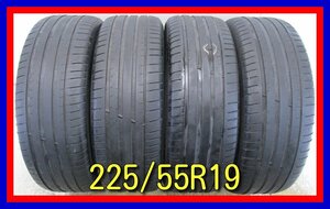 ■中古タイヤ■　225/55R19 99V MICHELIN PILOT SPORT 4SUV ハリアー エクストレイル等 夏タイヤ オンロード 激安　送料無料　B144