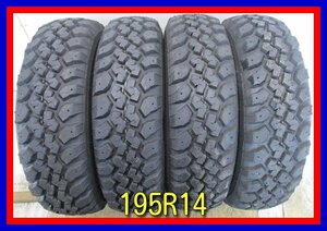 ■中古タイヤ■ 195R14C 8PR 106/104R MAXXIS MUDDER BUCK SHOT エブリイ等 夏タイヤ マッドタイヤ レア 激安 送料無料 B181