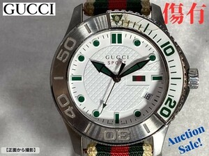 [ неподвижный товар ]GUCCI Gucci наручные часы G время teido спорт оправа / серебряный белый циферблат / белый кварц 126.2