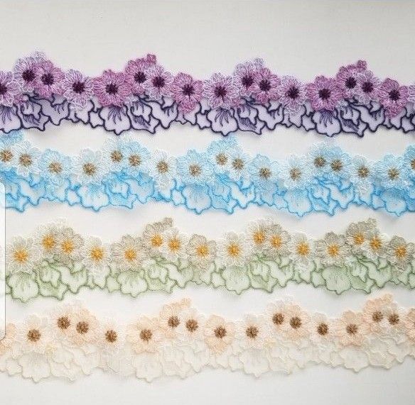 リボン 刺繍リボン 花 レースリボン
