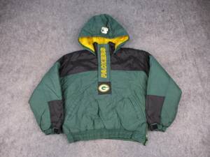 Vintage Green Bay Packers Jacket Youth Medium NFL Starter Pullover Puffer Coat 海外 即決