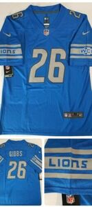 Detroit Lions Jahmyr Gibbs #26 Stitched Football Blue Jersey Men's Size M NWT 海外 即決
