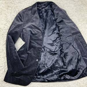 アルマーニコレッツォーニ『王家の紋章』ARMANI COLLEZIONI テーラードジャケット 48 XL 総柄◎ 刻印ボタン ストレッチ◎ ブラック 秋冬 春