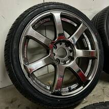 廃盤 希少 Work Emotion XT7 4本新品タイヤ交換済み 205/40r17 17インチ PCD 114.3 7J +42 メッキ ワーク エモーション ホイール タイヤ_画像4