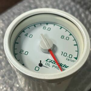 美品 トラスト グレッディ 60φ ホワイト 電子式 油圧計 TRUST GReddy OIL PRESS ホワイトフェイス 当時物 希少 オイルプレス