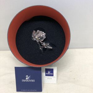 1円〜【スワロフスキー】SWAROVSKI 置物　薔薇　バラ ①-26 （中古品）