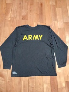 US ARMY アーミー 長袖Tシャツ L ブラック ロンT 米軍