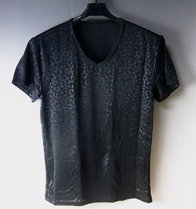 5◆新品/定価:9,180円!!◆HOM/オム◆Vネック 半袖Tシャツ◆L◆40-1101 019/ブラック(黒)◆ゆうメール対応◆