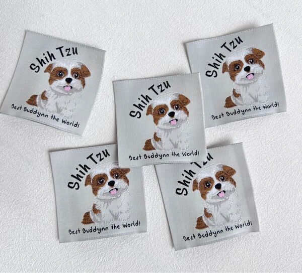 布タグ(Shih Tzu)タグ ラベル 5枚セット