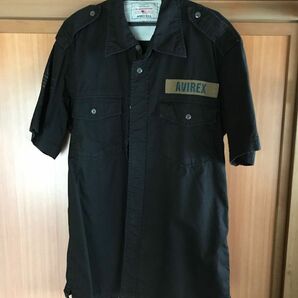 アビレックス 半袖シャツ ブラック ワークシャツ　ミリタリーシャツ　XLサイズ　ビッグサイズ　avirex air force