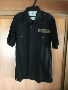 アビレックス 半袖シャツ ブラック ワークシャツ　ミリタリーシャツ　XLサイズ　ビッグサイズ　avirex air force