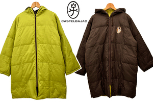 A-4588* beautiful goods *Castelbajac kids sport Castelbajac Kids child * yellow green reversible with a hood . down coat jumper M