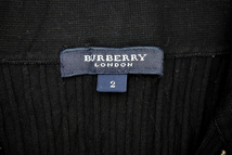 Y-7090★送料無料★BURBERRY LONDON バーバリーロンドン★正規品 黒 ホースロゴ刺繍 リブ レーヨンニット カットソー セーター 2_画像9