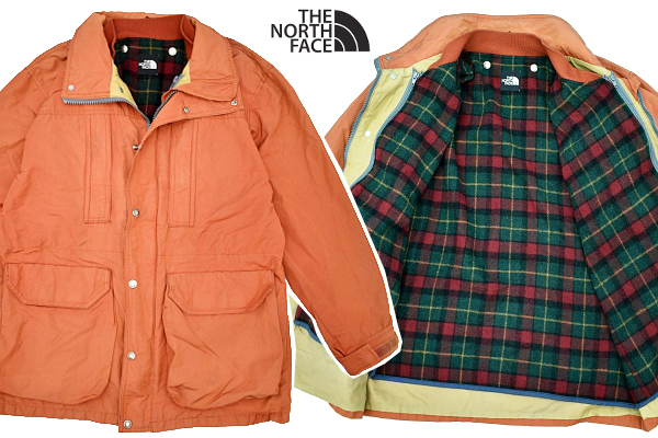 A-4660★THE NORTH FACE ザ ノースフェイス★ヴィンテージ オレンジ ブランケットライナー付 フィールド ジャケット コート ジャンパー L