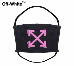 ★送料無料★新品★Off-White(オフホワイト)/フェイスマスク/ユニセックス/男女兼用 /ブラック×ピンク/ロゴ/アロー