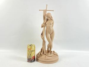【福蔵】西洋美術 置物 女性 美人 裸婦 ヌード 樹脂製 少女 女神 高37cm