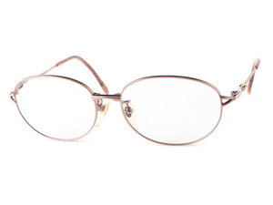 N14924 CELINE セリーヌ 眼鏡 メガネ 度入り フルリム ピンク系ブラウン×シルバー アイウェア Ti-P CL-9004 52□15-135