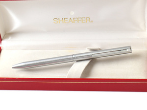 N14426 美品 SHEAFFER シェーファー 2色ボールペン ケース付き シルバー 筆記具 文房具 筆記未確認