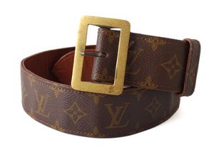 N10777 LOUIS VUITTON ルイヴィトン ベルト モノグラム ヴィンテージ オールドヴィトン フランス製 サイズ75 メンズ レディース 兼用可