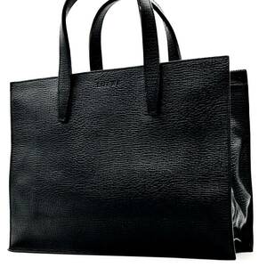 1円●極美品●LOEWE ロエベ トートバッグ ビジネス 鞄 かばん ブリーフケース アナグラム ロゴ型押し A4 本革 レザー メンズ 黒 ブラック