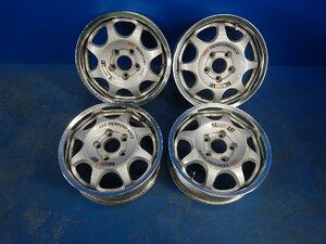 中古 DESMOND RALLIART 15x5.5JJ 5H 114.3 15インチ アルミホイール 4本セット (棚206-701)