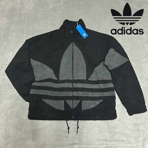 Lサイズ 新品 adidas originals ボアジャケット INI 着用 ボア フリース シェルパジャケット アウター アディダスオリジナルス 黒 グレー